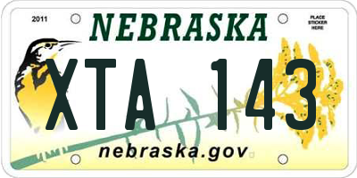 NE license plate XTA143