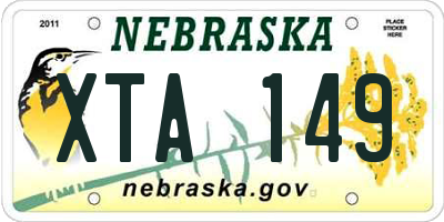 NE license plate XTA149
