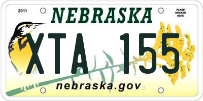 NE license plate XTA155