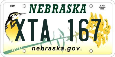 NE license plate XTA167