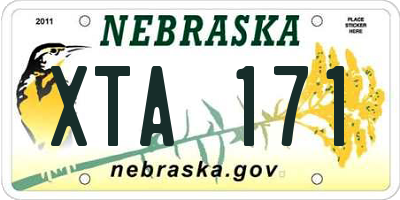 NE license plate XTA171