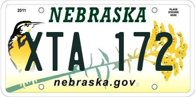 NE license plate XTA172