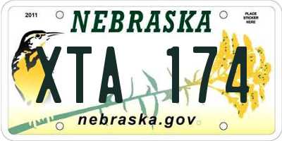 NE license plate XTA174