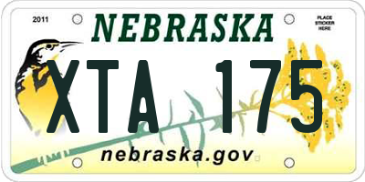 NE license plate XTA175
