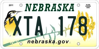 NE license plate XTA178