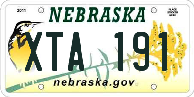 NE license plate XTA191