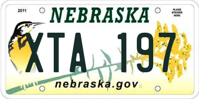 NE license plate XTA197