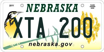 NE license plate XTA200