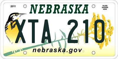 NE license plate XTA210
