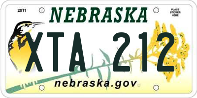 NE license plate XTA212