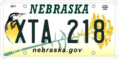 NE license plate XTA218