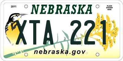 NE license plate XTA221