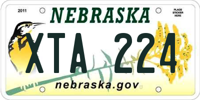 NE license plate XTA224