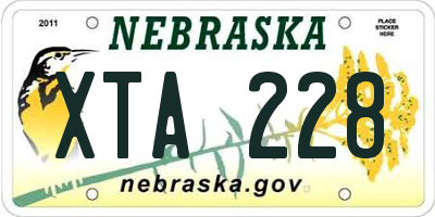 NE license plate XTA228
