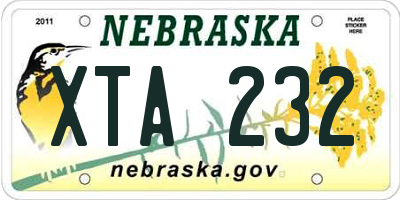 NE license plate XTA232