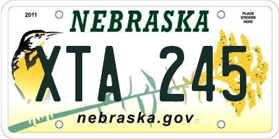 NE license plate XTA245