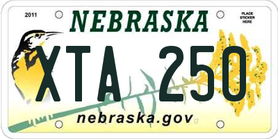 NE license plate XTA250
