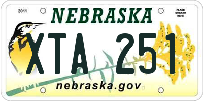 NE license plate XTA251
