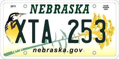 NE license plate XTA253