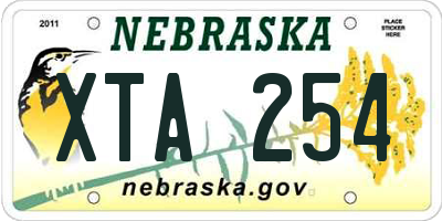 NE license plate XTA254