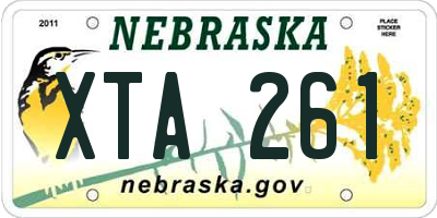 NE license plate XTA261