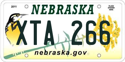 NE license plate XTA266