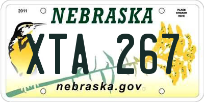 NE license plate XTA267