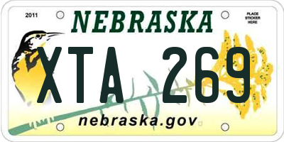 NE license plate XTA269