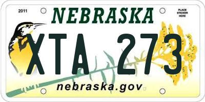 NE license plate XTA273