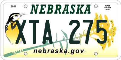 NE license plate XTA275