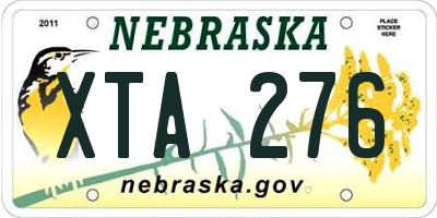 NE license plate XTA276