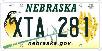 NE license plate XTA281