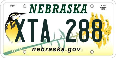NE license plate XTA288