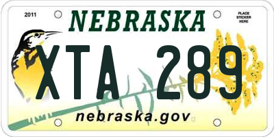 NE license plate XTA289