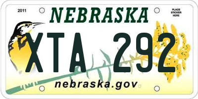 NE license plate XTA292