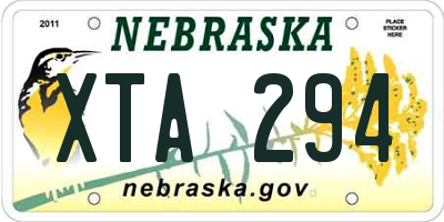 NE license plate XTA294