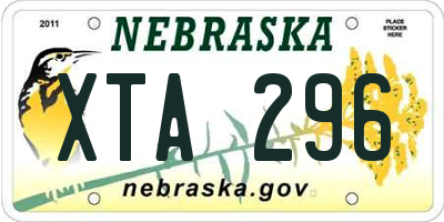 NE license plate XTA296