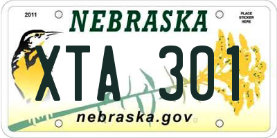 NE license plate XTA301
