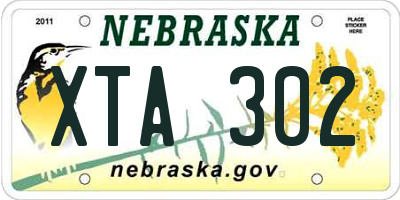 NE license plate XTA302