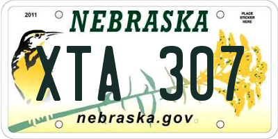 NE license plate XTA307