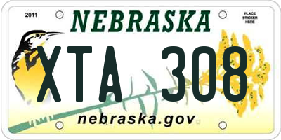 NE license plate XTA308
