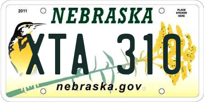 NE license plate XTA310