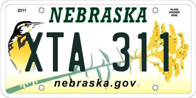NE license plate XTA311