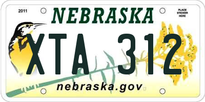 NE license plate XTA312