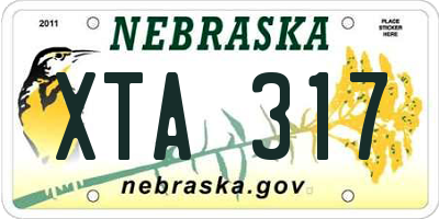 NE license plate XTA317