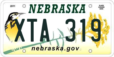 NE license plate XTA319