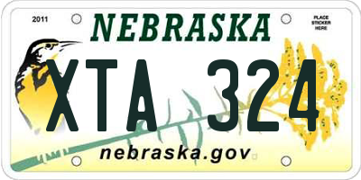 NE license plate XTA324