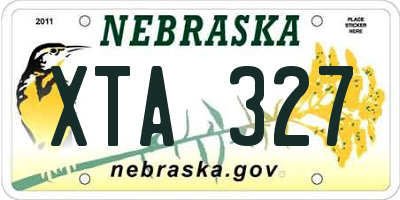 NE license plate XTA327