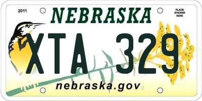 NE license plate XTA329