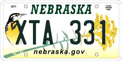 NE license plate XTA331